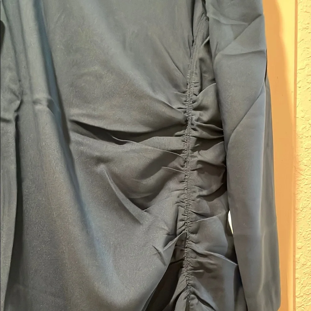 NWT Ann Taylor Blue Ruched Sheath Dress with Puff Sleeves - Picture 4 of 5
